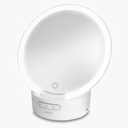 iHome Makeup Mirror with Lights and Bluetooth Speaker, Portable and Rechargeable Travel Mirror