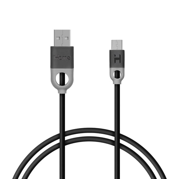 iHome 5ft Micro USB to USB Cable, Charge & Sync, Strain Defense, TPE Shield, Durable Design