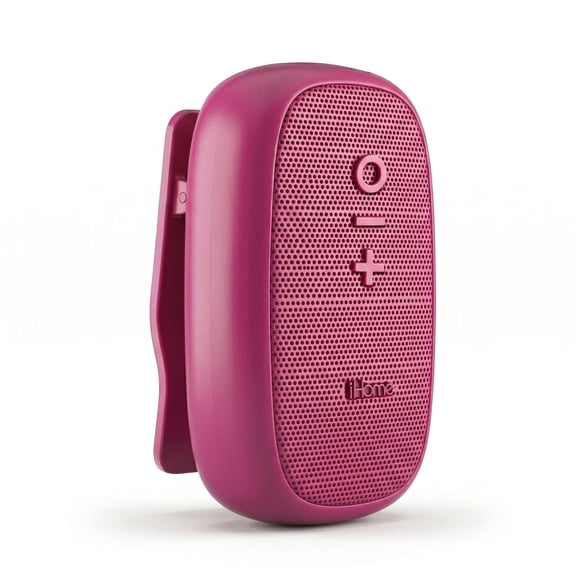 iHome Nano Clip-On Wireless Speaker, Bluetooth 5.3, Magnetic Clip, IPX6 Water Resistant, Touch Controls, Rechargeable Battery