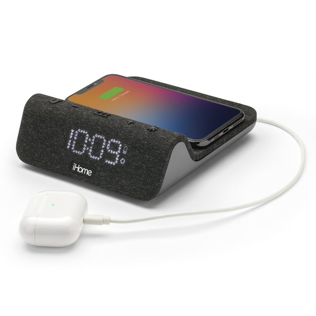 iHome Powervalet Pro 3in1 Alarm Clock with Wireless Fast Charging