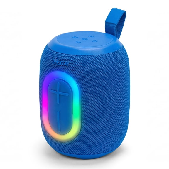 iHome Quest Portable Bluetooth Speaker, Water Resistant, RGB Lights, TWS Pairing, Rechargeable Battery with Charging Cable