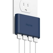 iHome Slim 4-Port USB Wall Charger, AC Pro Flat Plug Adapter, Charging Block for Home & Travel