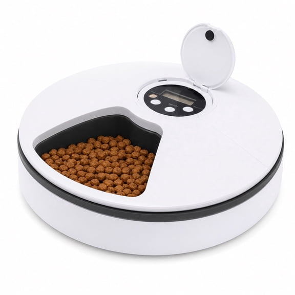 iHome 6-Meal Automatic Pet Feeder for Wet & Dry Food with 24-Hour Programmable Timer