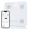 thumbnail image 1 of iHome Smart Scale Digital Bathroom Scale for Body Weight and BMI Tracking, White, 1 of 8