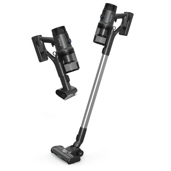 iHome Stick Vac SV2 Lightweight Cordless Vacuum Cleaner, Strong Suction, LED, Extended Battery Life, Cordless Stick Vacuum, Powerful Suction, Pet Hair, Hard Floor, Carpet, HEPA Filter