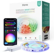 iHome Symphony Segmented LED Smart Strip IP44, RGBIC Color Changing with Music Sound Sync, 16.4 ft