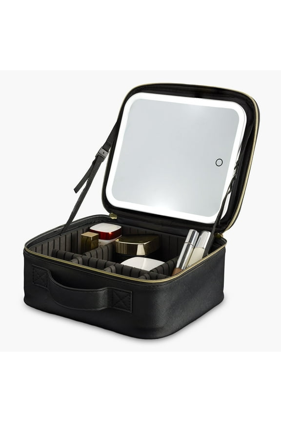 Travel Makeup Bag with LED Mirror, Makeup Organizer with Lighted Mirror (iCVS20)