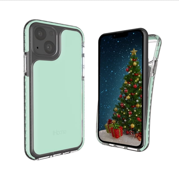 iHome iPhone 2021 6.1" Phone Case: Premium Silicone, Lightweight, Ultra Slim, Shock Absorbent Velo Protective Case- Wireless Charging Compatible- Mint
