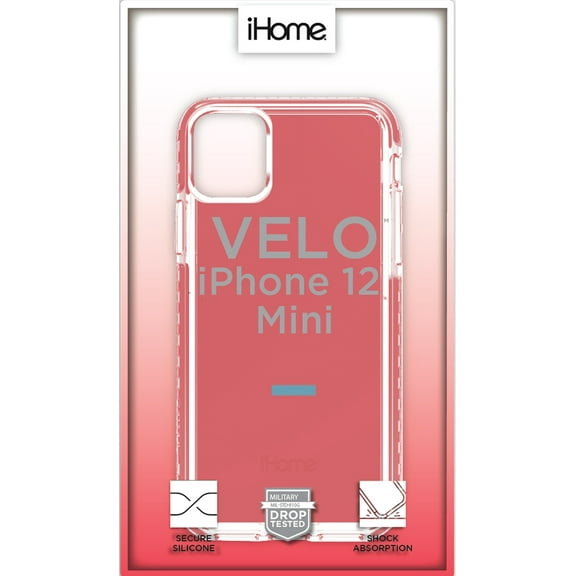 iHome Velo Silicone Impact Case, iPhone 12 Mini, Coral