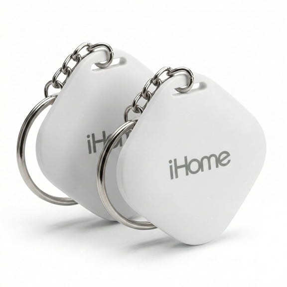 iHome Wireless Tracker Tag, 2-Pack, Bluetooth Smart Tracker with GPS Location via Apple Find My App, Locator for Keys, Bags & Luggage