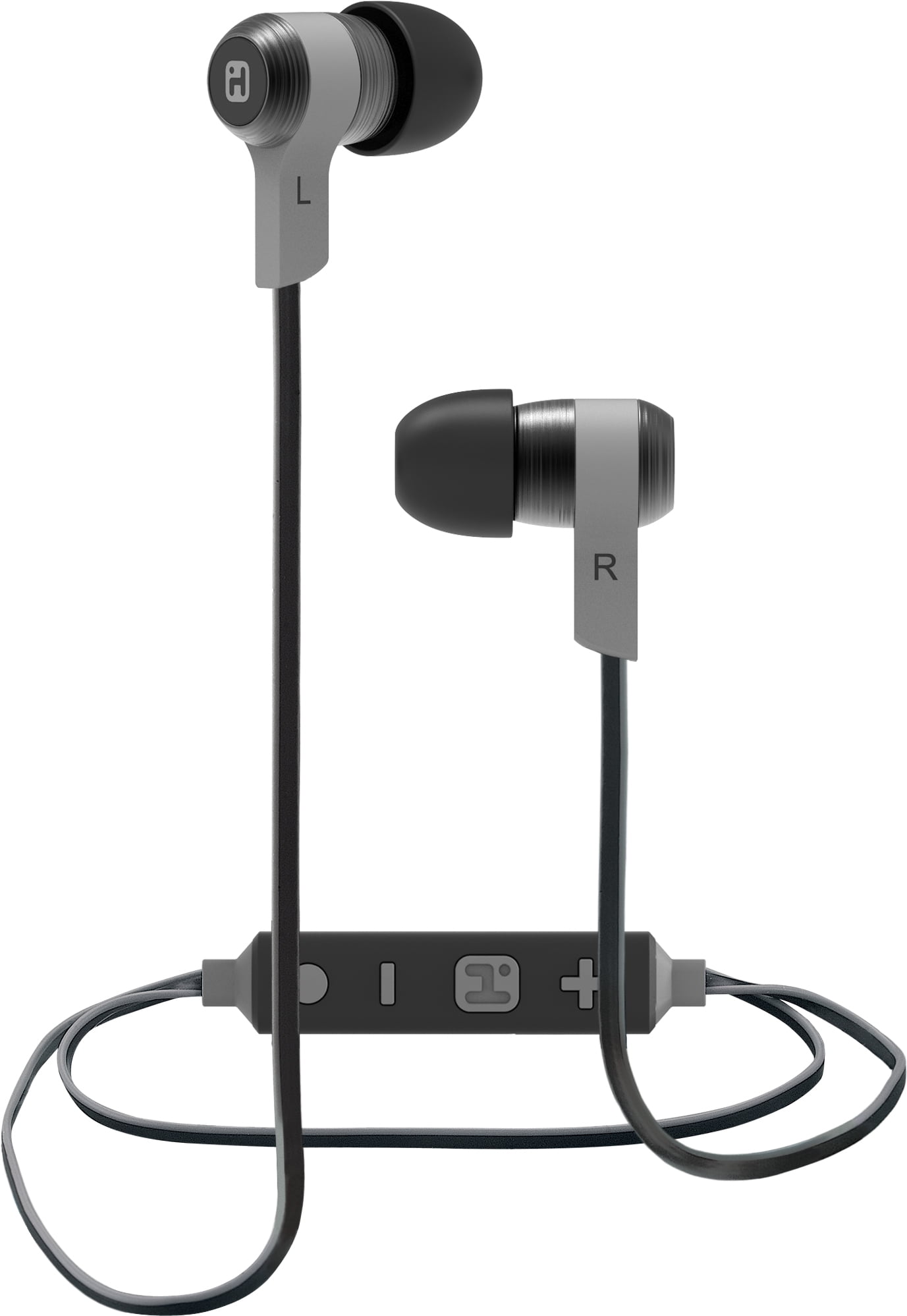 iHome iB39 Wireless Bluetooth Metal Earbuds with Mic - Gun Metal