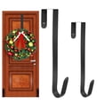 thumbnail image 1 of iHomeGarden 12"+15" Premium Multi-Purpose Over Door Hanger: Slim Metal Hook for Bathroom Towels, Bedroom Coats & Holiday Wreaths, Black (Indoor/Outdoor), 1 of 8