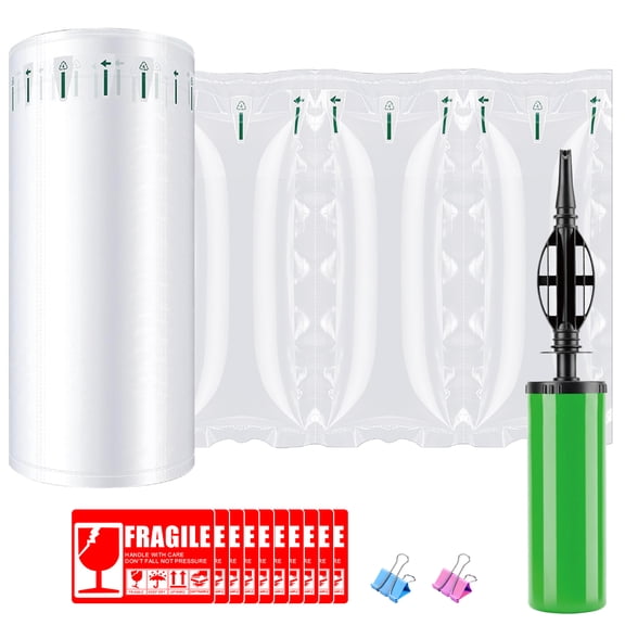 iHomeGarden 400 Pack Air Pillows for Shipping, 3.5 x 8 in Inflatable Void Fill Bags with Hand Pump