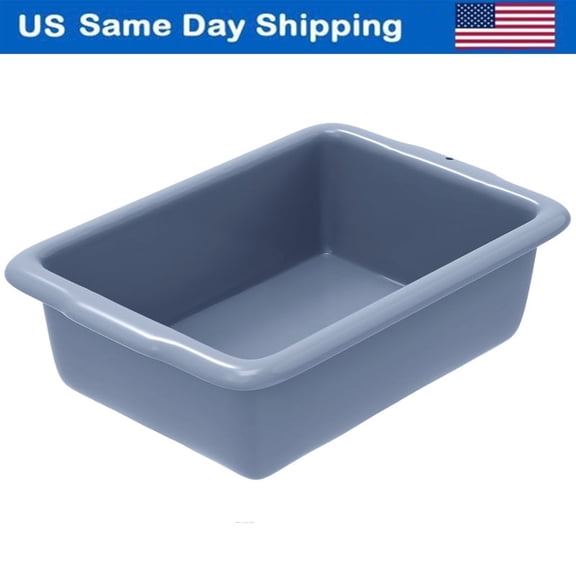 iHomeGarden Gray 5.5-Gallon Plastic Dish Tub, 21" X 15" X 6", Perfect For Restaurant Kitchen, Bus Wash Basin, Or Storage. Heavy-Duty & Space-Saving