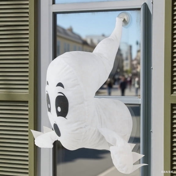 iHomeGarden Halloween Window Ghost Outdoor Door Window Wall Decoration, Window Bumping Ghost Broken Window Ghost for Haunted House Halloween Party Favor