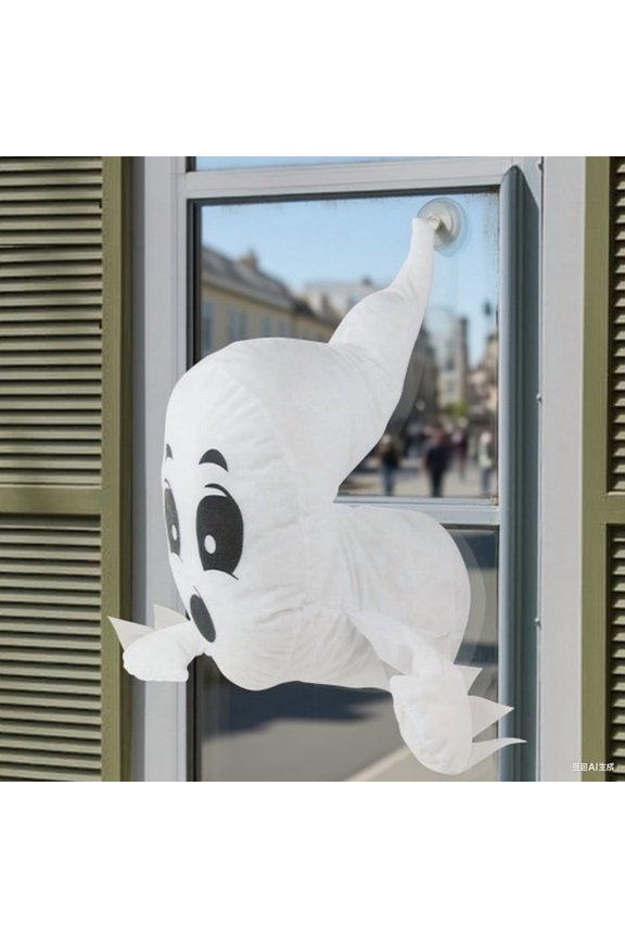 Halloween Window Ghost Outdoor Door Window Wall Decoration, Window Bumping Ghost Broken Window Ghost for Haunted House Halloween Party Favor