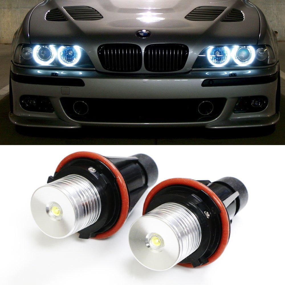 iJDMTOY (2) 7000K White Power LED Eyes Ring Marker Bulbs for BMW 5 6 7 Series X3 X5 (Fit E39 E53 E60 E63 E64 E65 E66 - Walmart.com