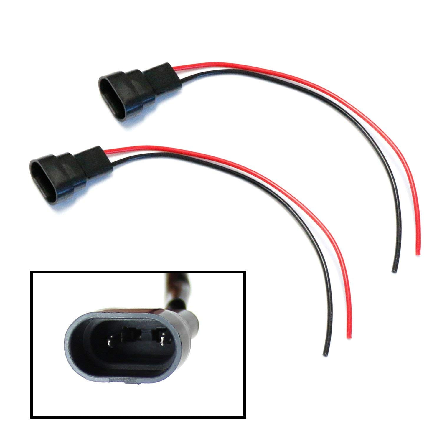 iJDMTOY (2) 9005/9006/H10 Male Adapter Wiring Harness Sockets Wire For