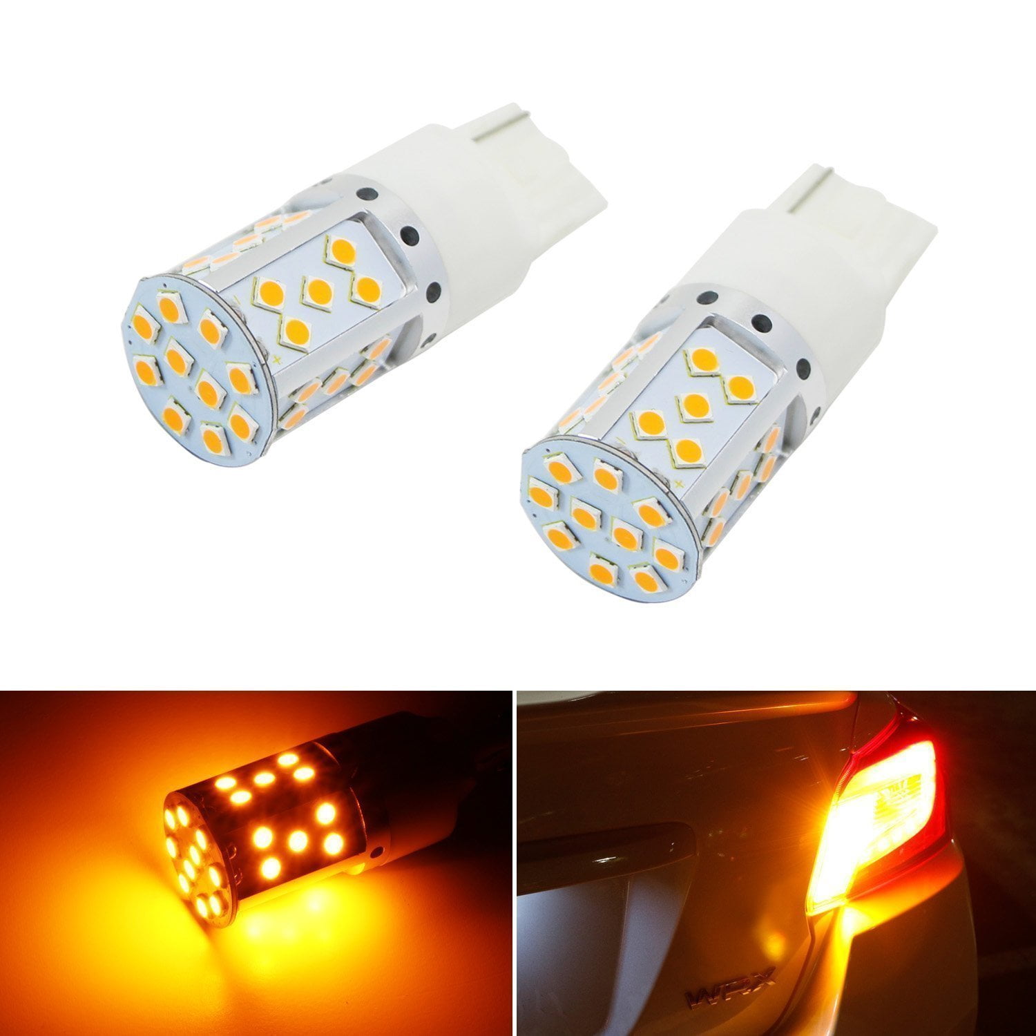 1797 T20 7440 LED Turn Signal Lights Bulbs W21W WY21W Error Free No Anti  Hyper Flash Amber Yellow Tail Lamps Front Rear Replacement Super Bright