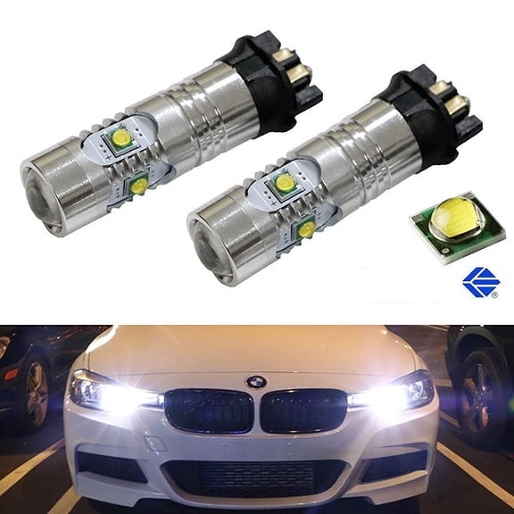 iJDMTOY (2) Xenon White 25W High Power PW24W PWY24W LED Bulbs Compatible With Audi BMW VW Turn Signal Lights or Daytime Running Lamps