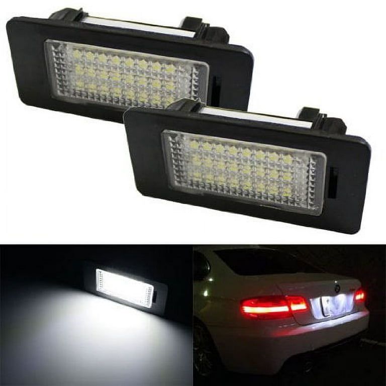 2Pcs/Set LED License Plate Lights Error Free for BMW E39 E60 E61 E70 E82  E90 E92 24SMD Xenon White - AliExpress