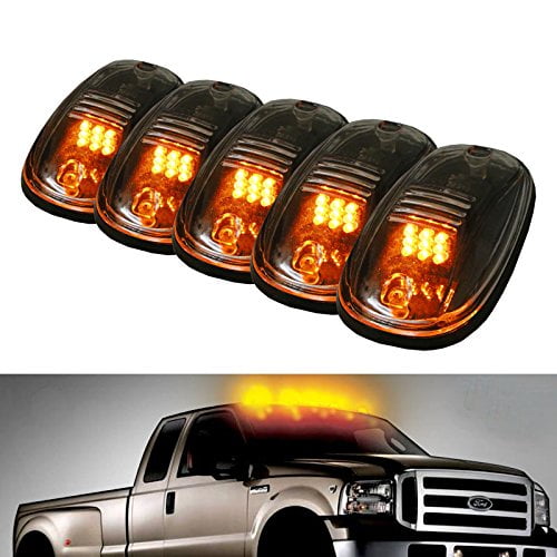 iJDMTOY 5PCS Amber LED Cab Roof Top Marker Running Lamps With Clear