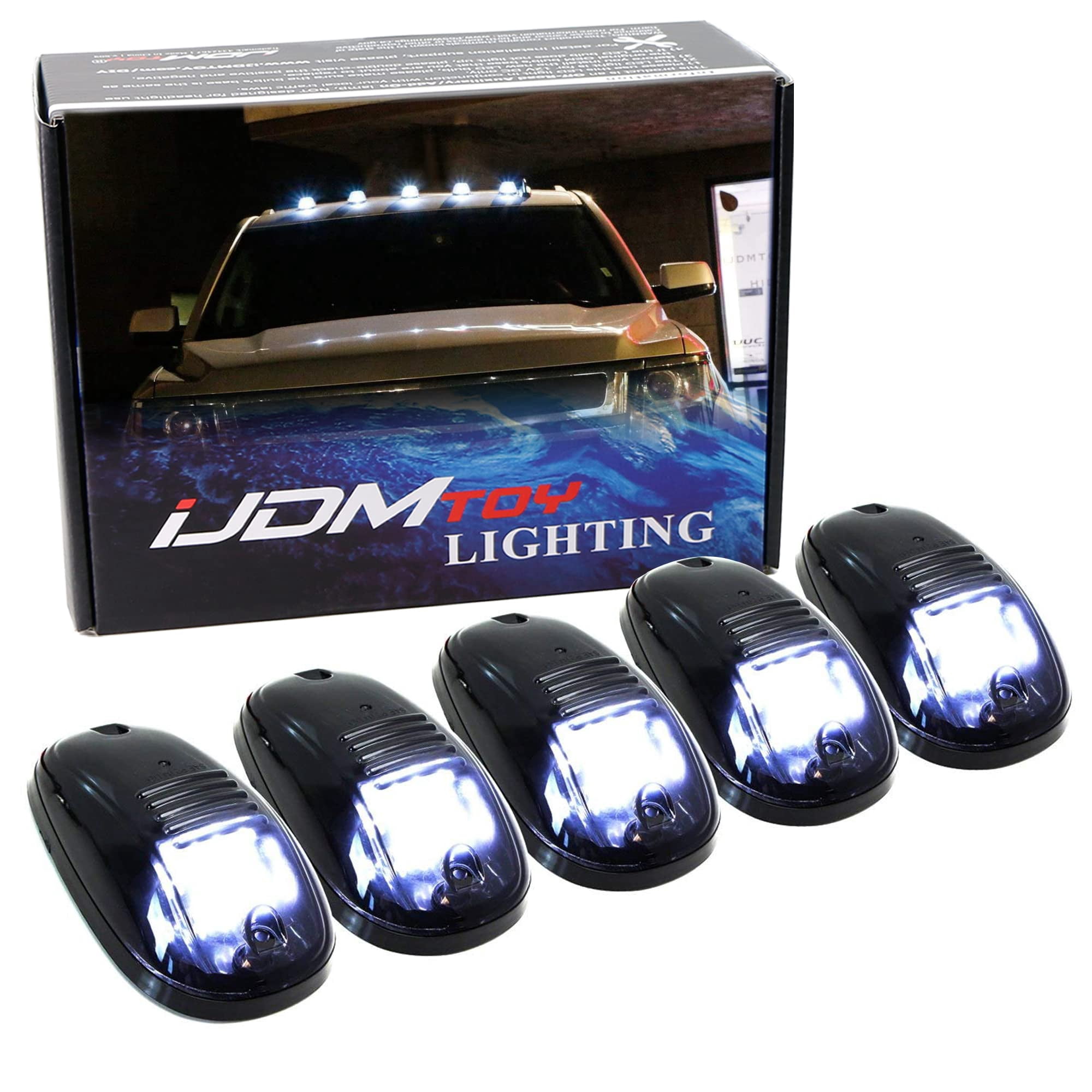 iJDMTOY 5pcs White LED IFF17 Cab Roof Top Marker Running Lights ...