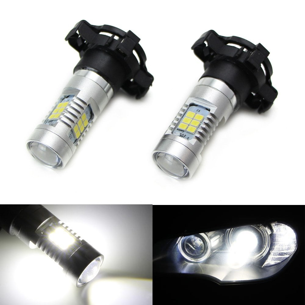 iJDMTOY Canbus Error Free 21-SMD PY24W LED Bulbs, Compatible With Audi BMW Mercedes Land Rover 12190/12274 Front Headlight Turn Signal Light Bulbs, Xenon White