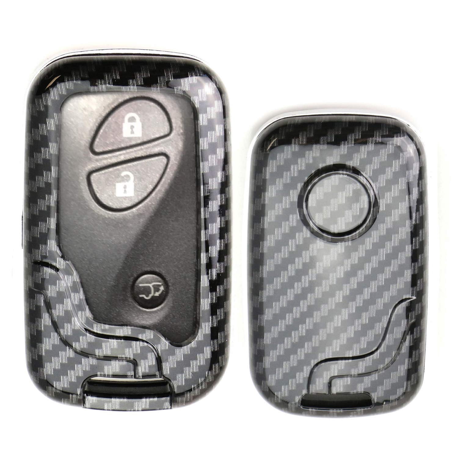 IJDMTOY Carbon Fiber Silicone Key Fob Cover – For Lexus IS, ES, GS, RC, NX, RX, LX