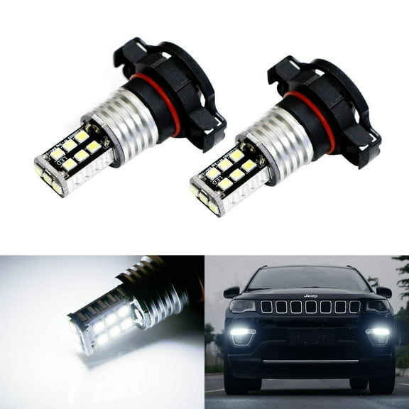iJDMTOY Jeep Compass 15-SMD Xenon White LED Automotive Bulb fits Jeep 2017-up 2 Pack