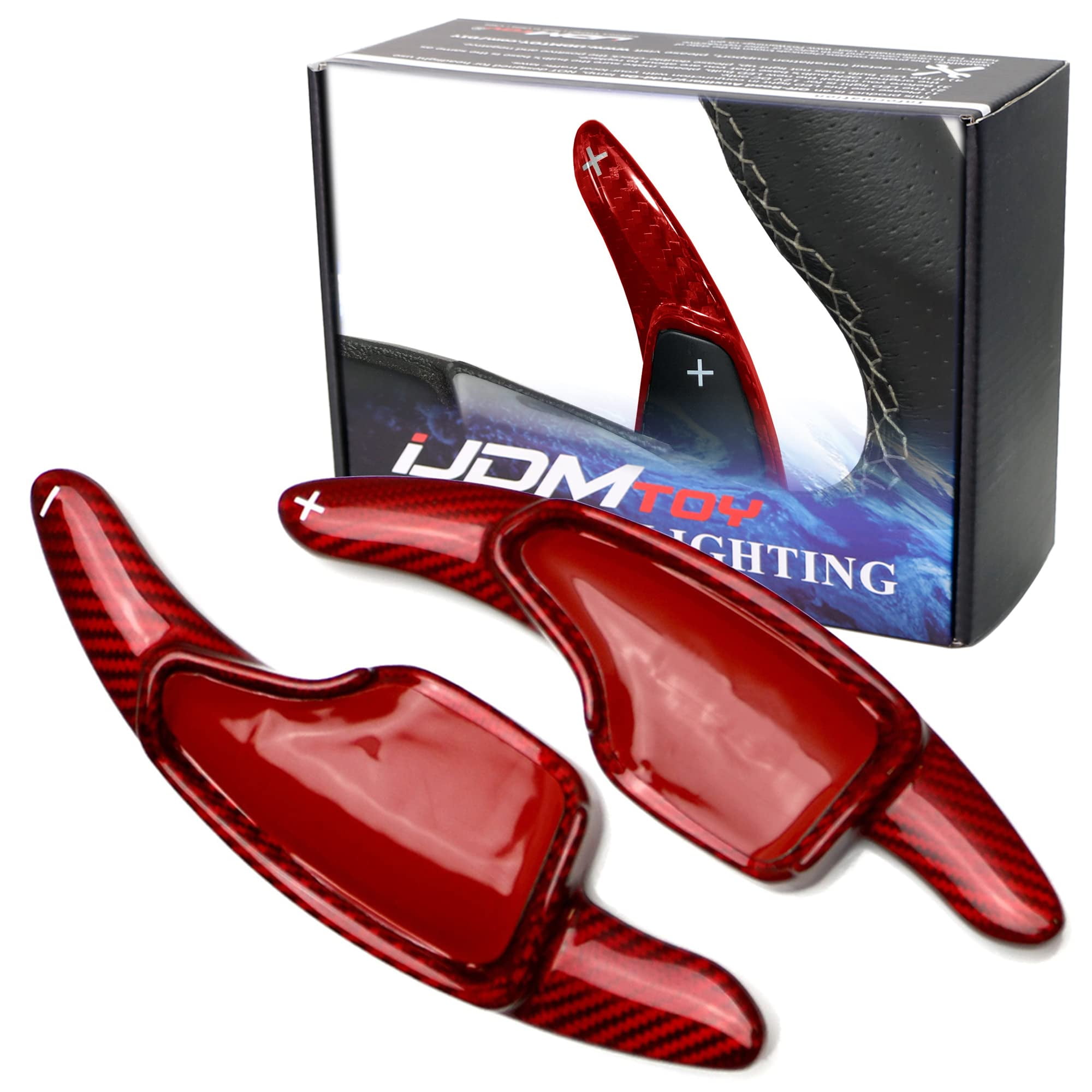iJDMTOY Red CarbonFiber Steering Wheel Paddle Shifter Extension