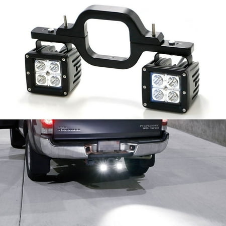 iJDMTOY Tow Hitch Mount 40W High Power CREE LED Pod Backup Reverse Lights/Rear Search Lighting/Off-Road Work Lamps For Truck SUV Trailer RV, etc