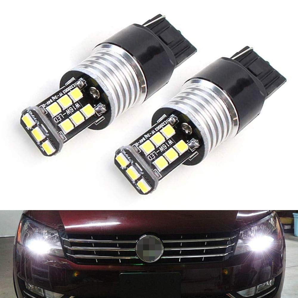 iJDMTOY 2 CANbus Error Free Xenon White 7440 High Power LED Bulbs Compatible With Volkswagen 2012 2015 Passat Daytime Running Lights DRL