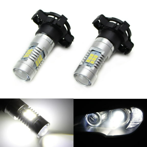 iJDMTOY Canbus Error Free 21-SMD PY24W LED Bulbs, Compatible With Audi BMW Mercedes Land Rover 12190/12274 Front Headlight Turn Signal Light Bulbs, Xenon White