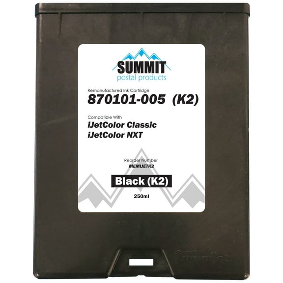 iJetColor Compatible Black (K2) Ink Cartridge for iJetColor Classic and NXT Envelope Printers (Part Number 870101-005)
