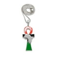 thumbnail image 1 of iJewelry2 Ancient Egyptian Afro-American Colored ANKH Cross with Africa Motif Silver Tone Box Chain Pendant Necklace 18'', 1 of 5