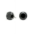 thumbnail image 1 of iJewelry2 Black Round Cut CZ Sterling Silver Basket Set Stud Earrings 9mm, 1 of 3