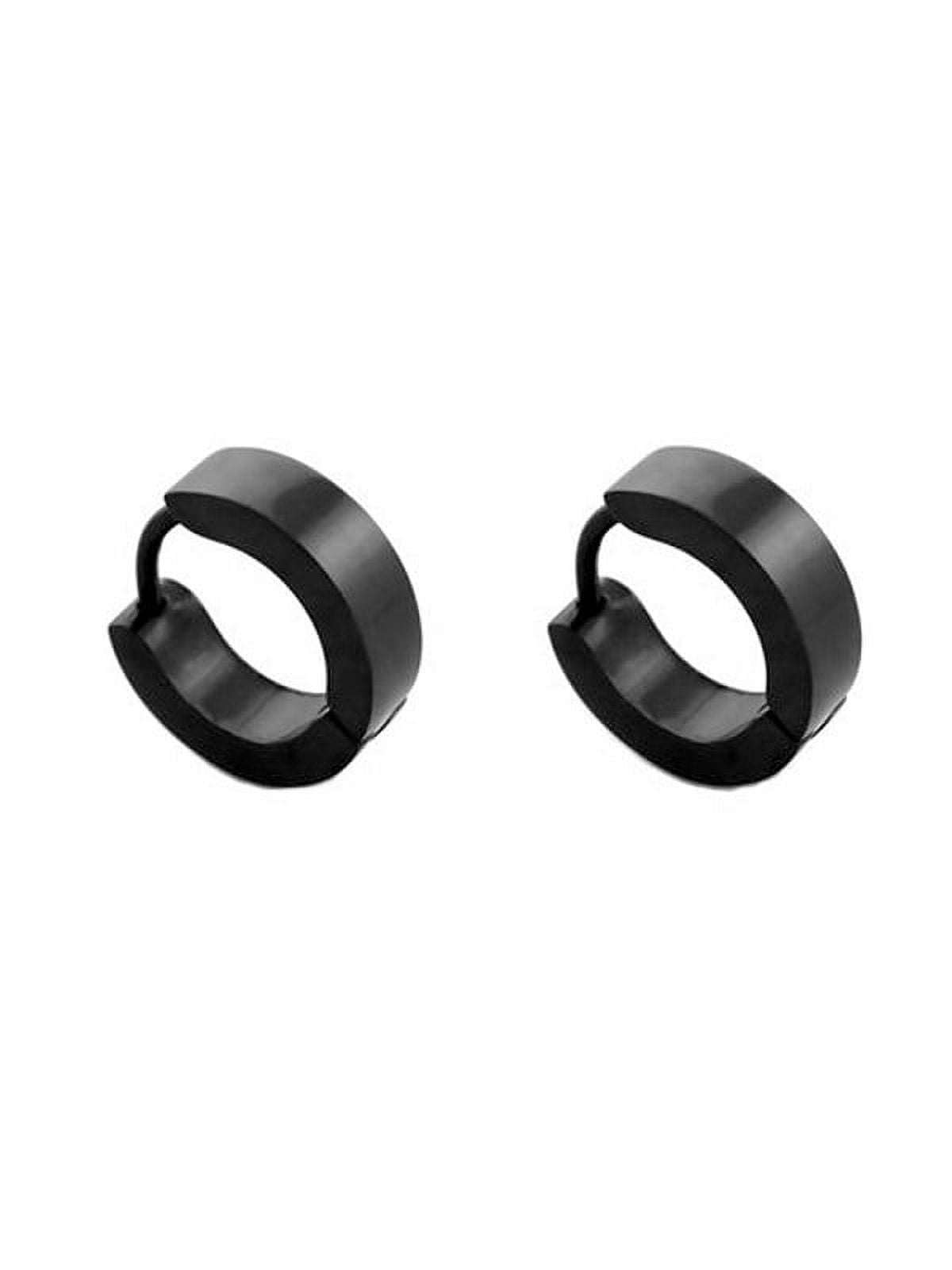 iJewelry2 Black Stainless Steel Huggie Hoop Earrings