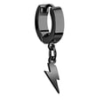 thumbnail image 1 of iJewelry2 Black-tone Stainless Steel Dangle Lightning Bolt Larger Huggie Hoop Earring, 1 of 1