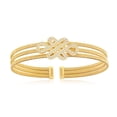 thumbnail image 1 of iJewelry2 Bonded 14K Gold Plated Sterling Silver Intertwined Design CZ Charm Triple Wire Bangle Bracelet, 1 of 4