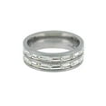 thumbnail image 1 of iJewelry2 Clear Baguette-cut CZ Stainless Steel Eternity Style Wedding Band Ring, 1 of 1