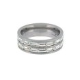 thumbnail image 1 of iJewelry2 Clear Baguette-cut CZ Stainless Steel Eternity Style Wedding Band Ring, 1 of 1