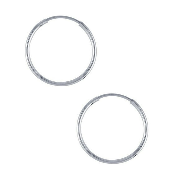 iJewelry2 Continuous Endless Hoop Round Circle Medium Sterling Silver Earrings 18mm
