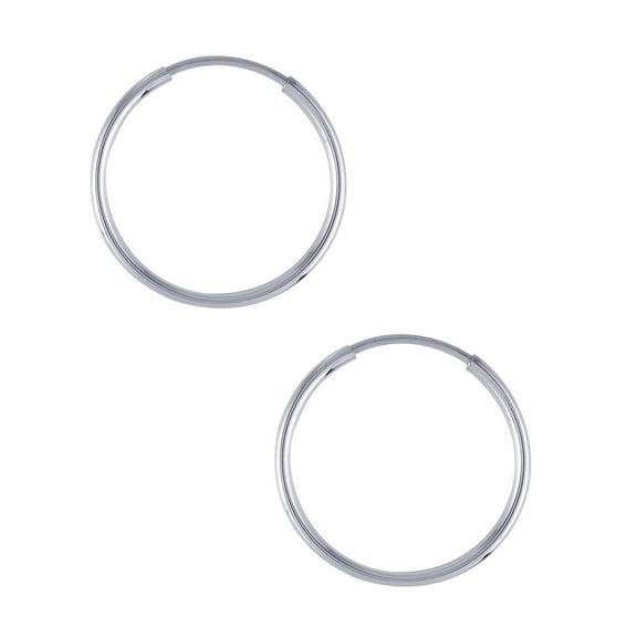 iJewelry2 Continuous Endless Hoop Round Circle Medium Sterling Silver Earrings 20mm