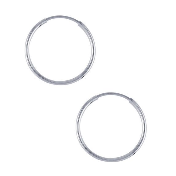 iJewelry2 Continuous Endless Hoop Round Circle Medium Sterling Silver Earrings 20mm