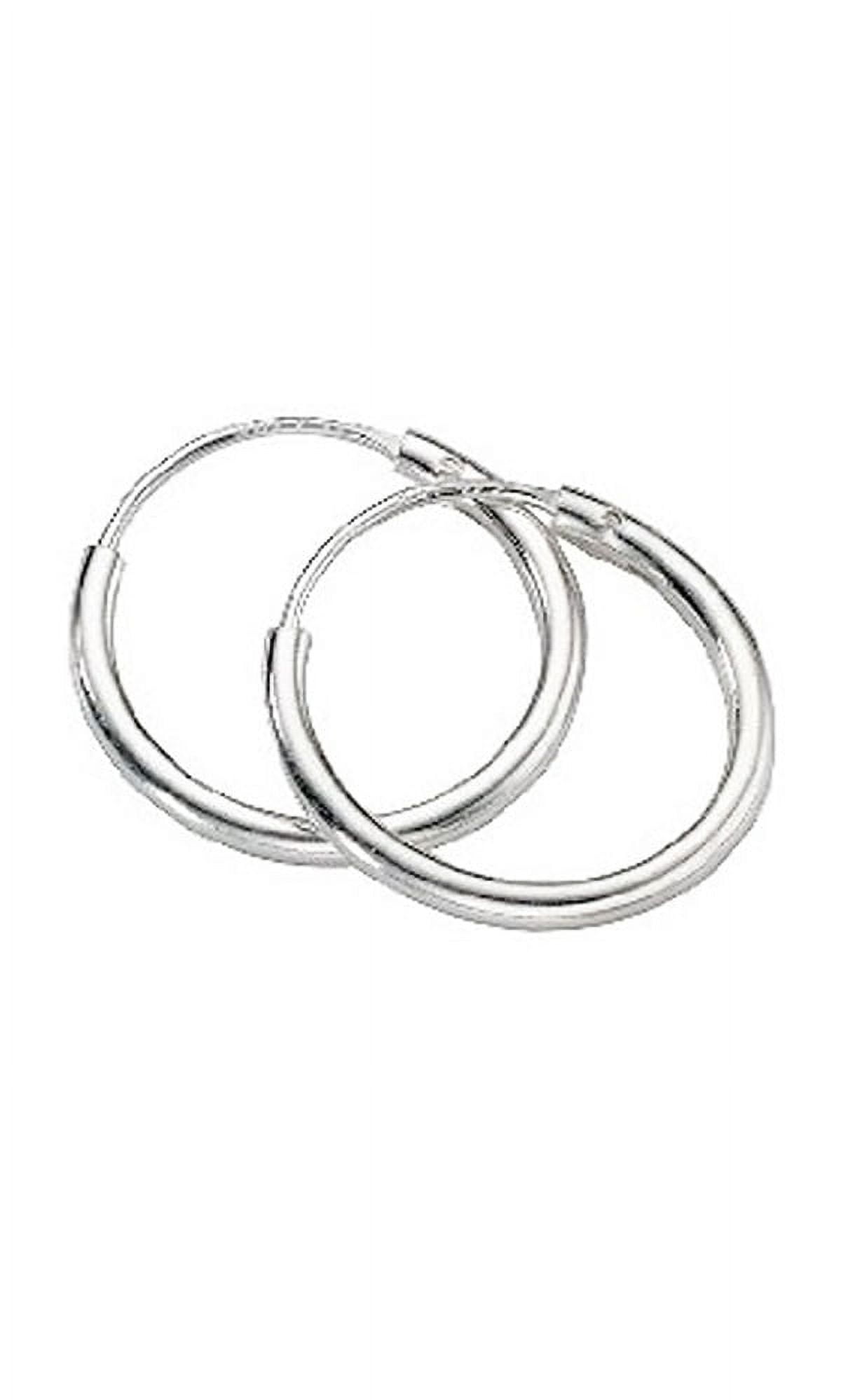 iJewelry2 Continuous Endless Hoop Round Circle Small Sterling Silver Earrings 12mm