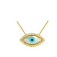 thumbnail image 1 of iJewelry2 Evil Eye Charm Clear CZ Sterling Silver Necklace 16''+1" Extender, 1 of 1