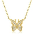 thumbnail image 1 of iJewelry2 Gold Plated Sterling Silver Micro Pave CZ Butterfly Necklace 18'', 1 of 5