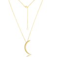 thumbnail image 1 of iJewelry2 Gold Plated Sterling Silver Thin Designer Crescent Moon Pendant Necklace, 1 of 1