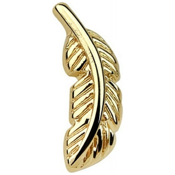 iJewelry2 Gold Tone Polished Stainless Steel Right Feather Shaped Earring